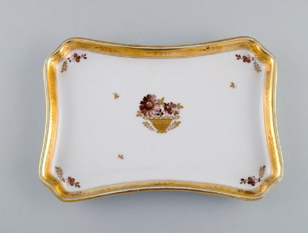 Three Royal Copenhagen Golden Basket Dishes In Porcelain With Flowers photo furniture