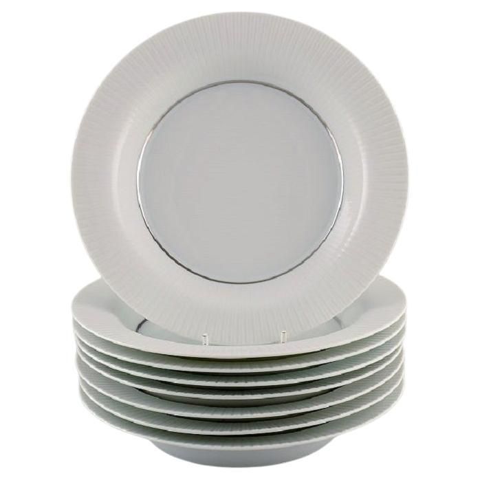 Tapio Wirkkala For Rosenthal, Eight Rare Modulation Deep Plates In Porcelain