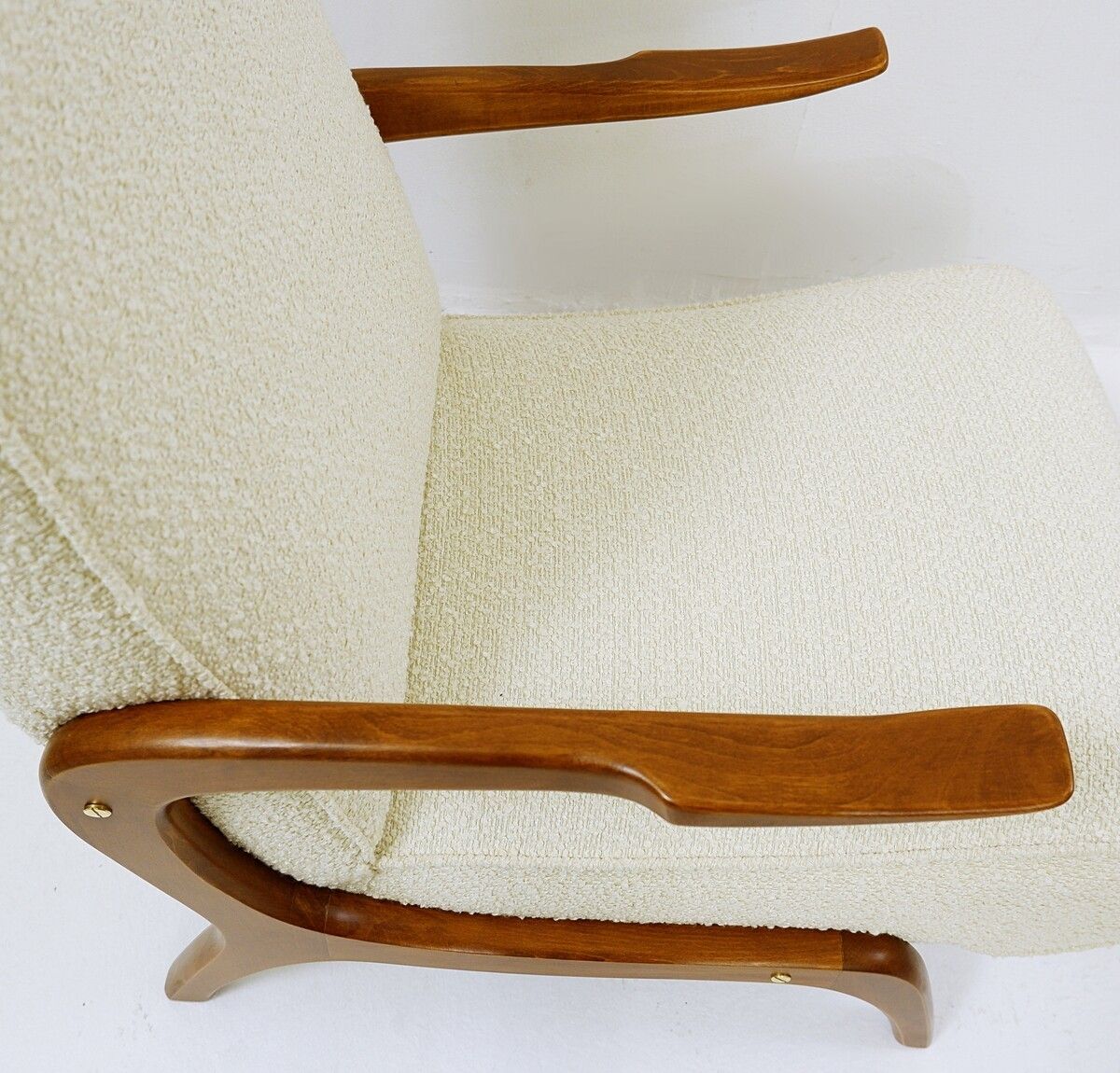 Pair Of Armchairs In White Bouclette photo Furniture