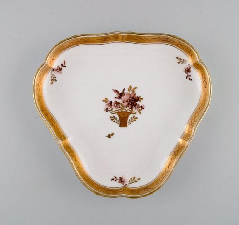 Three Royal Copenhagen Golden Basket Dishes In Porcelain With Flowers photo furniture