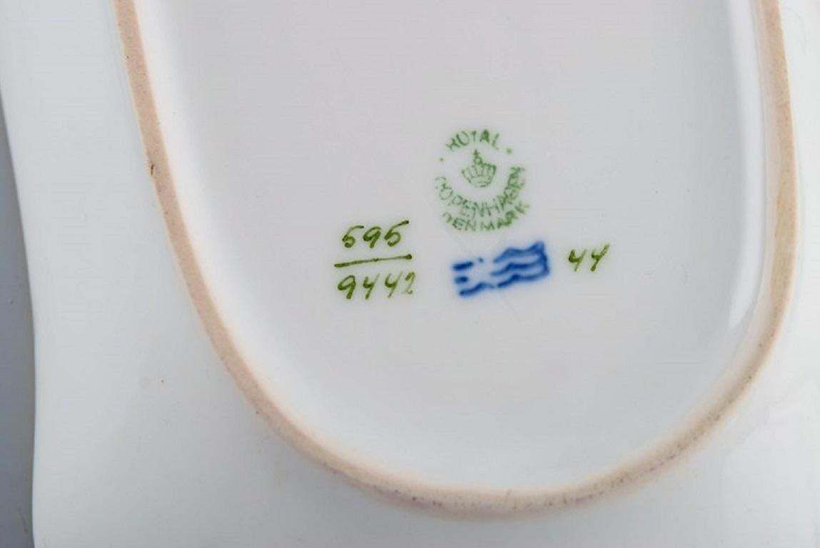 Oblong Royal Copenhagen Golden Basket Serving Dish In Porcelain With Flowers photo 251.0