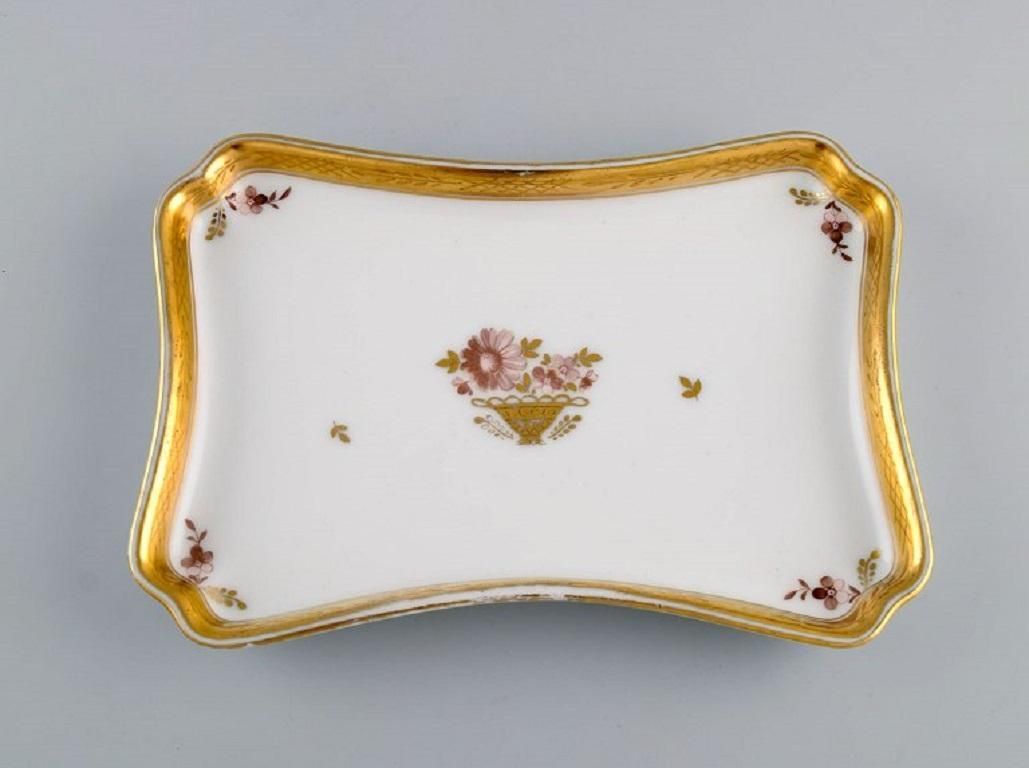 Three Royal Copenhagen Golden Basket Dishes In Porcelain With Flowers photo Home Decor