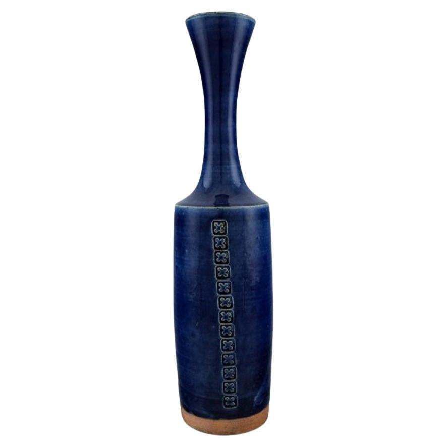 Jacob Bang For Arne Bang, Large Unique Vase In Glazed Stoneware