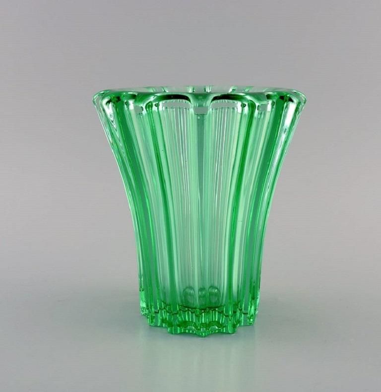 Pierre Gire, Aka Pierre D'avesn. Art Deco Vase In Light Green Glass