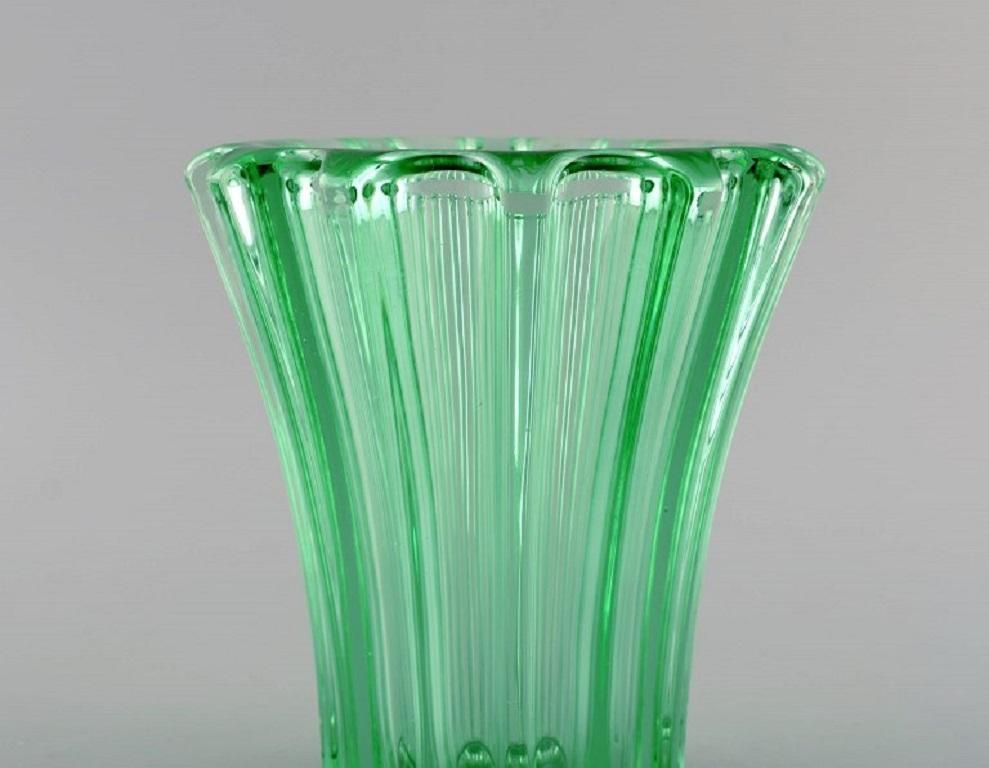 Pierre Gire, Aka Pierre D'avesn. Art Deco Vase In Light Green Glass photo for sale