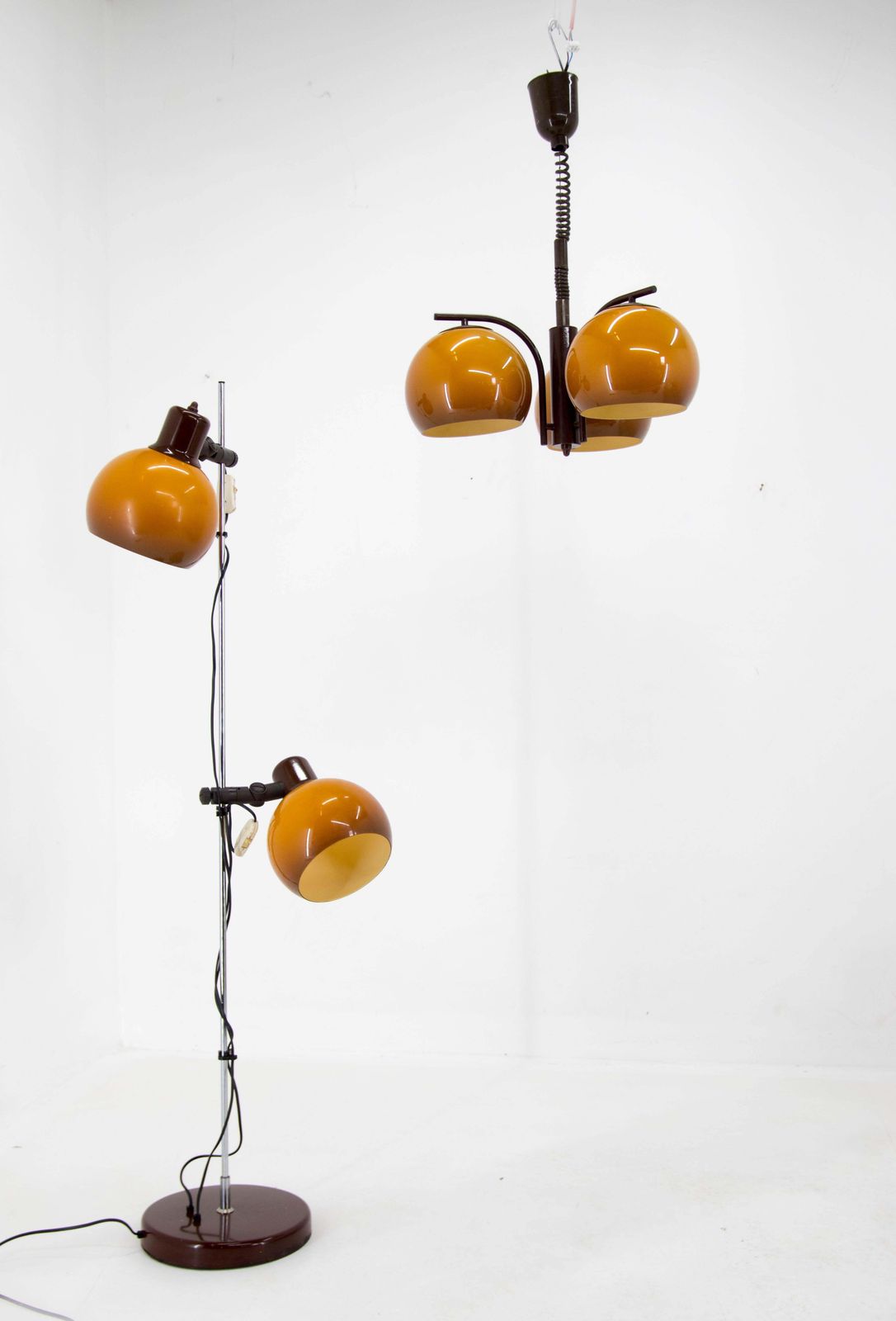 Set Of Floor Lamp And Chandelier, Hungary, 1960s photo furniture
