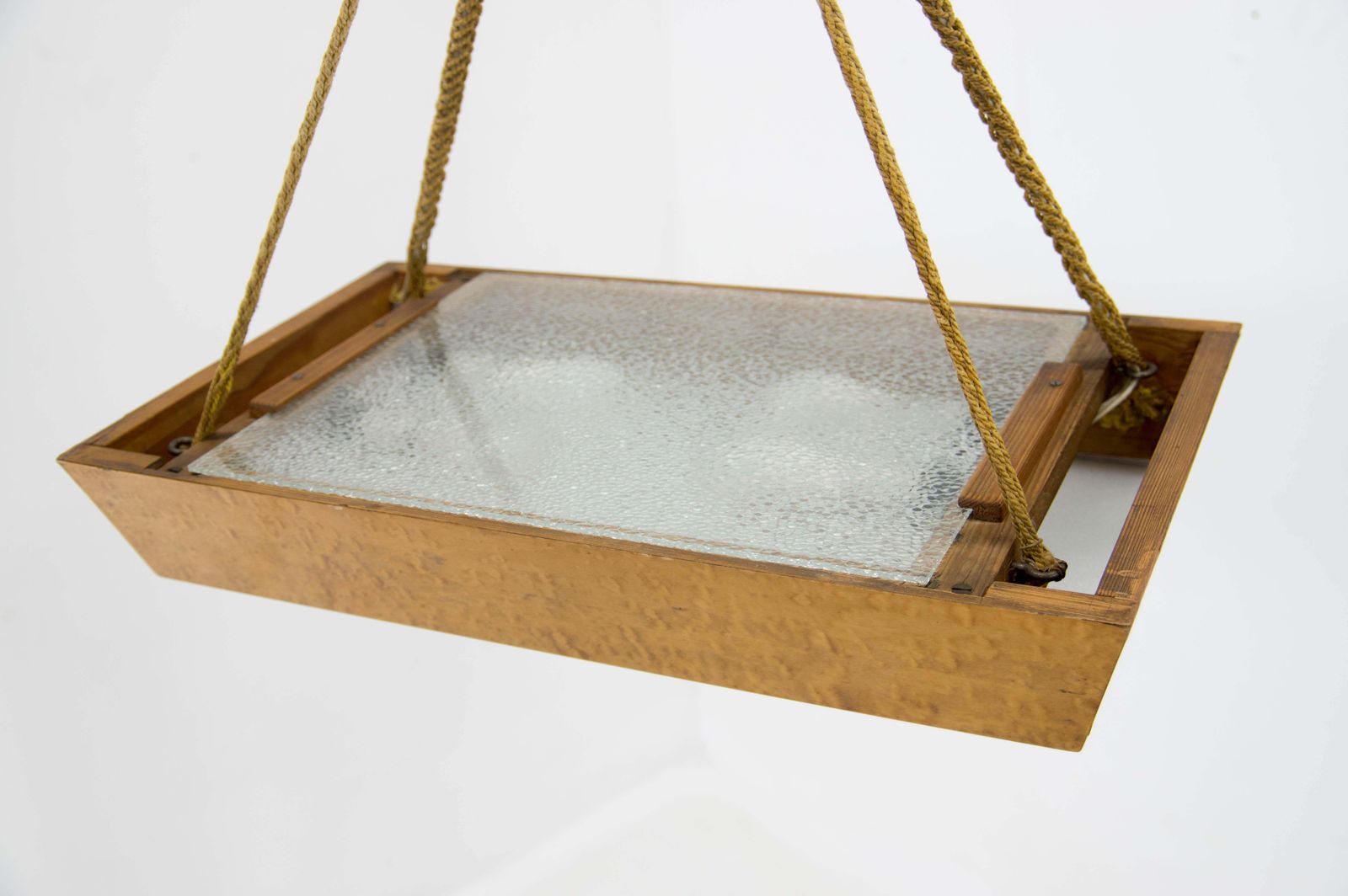 Mid Century Wood And Glass Chandelier By Krasna Jizba, 1950s photo buy