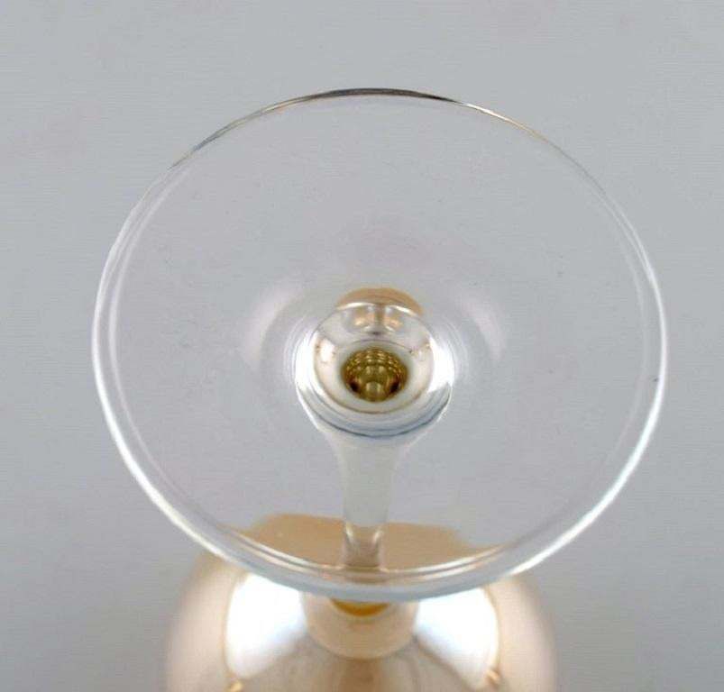 Scandinavian Glass Artist, Five Large Red Wine Glasses In Art Glass 1980s photo vinterior