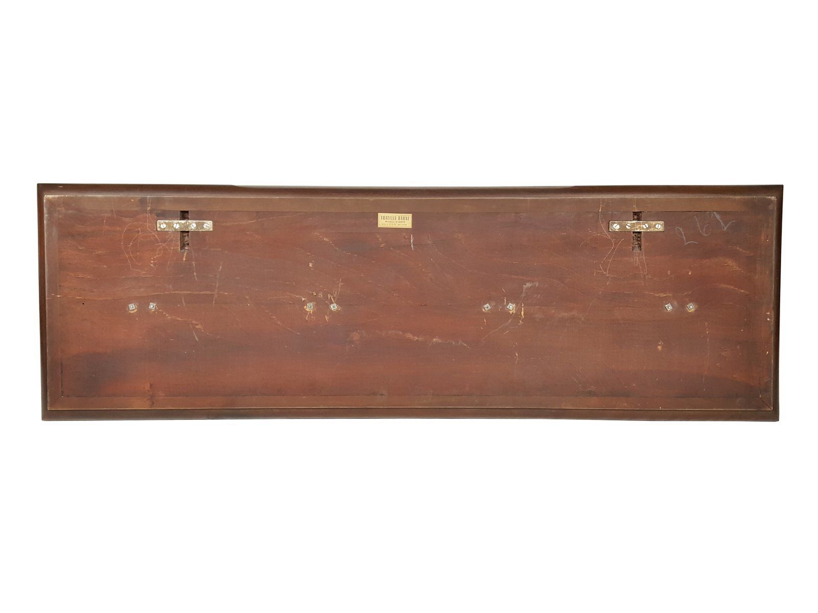 Furniture Italian Wood And Golden Aluminum Wall Coat Rack From Fratelli Barni Mobili Darte 1950s photo