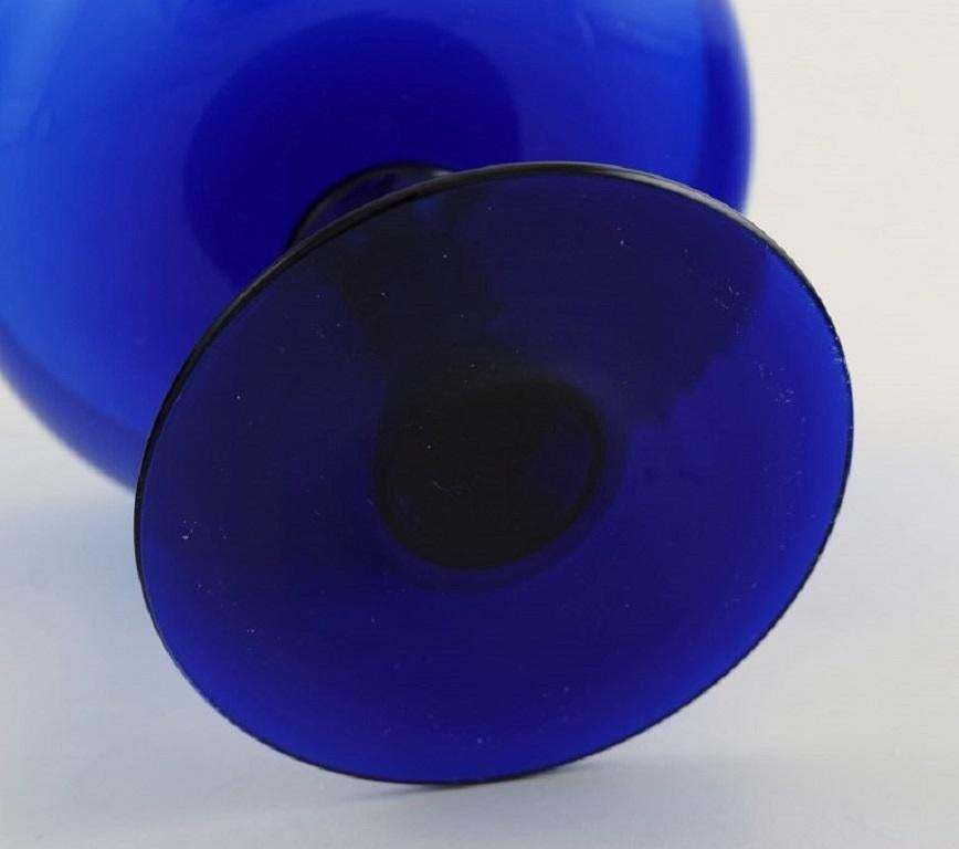 Monica Bratt For Reijmyre 9 Glasses In Blue Mouth Blown Art Glass photo 461.0