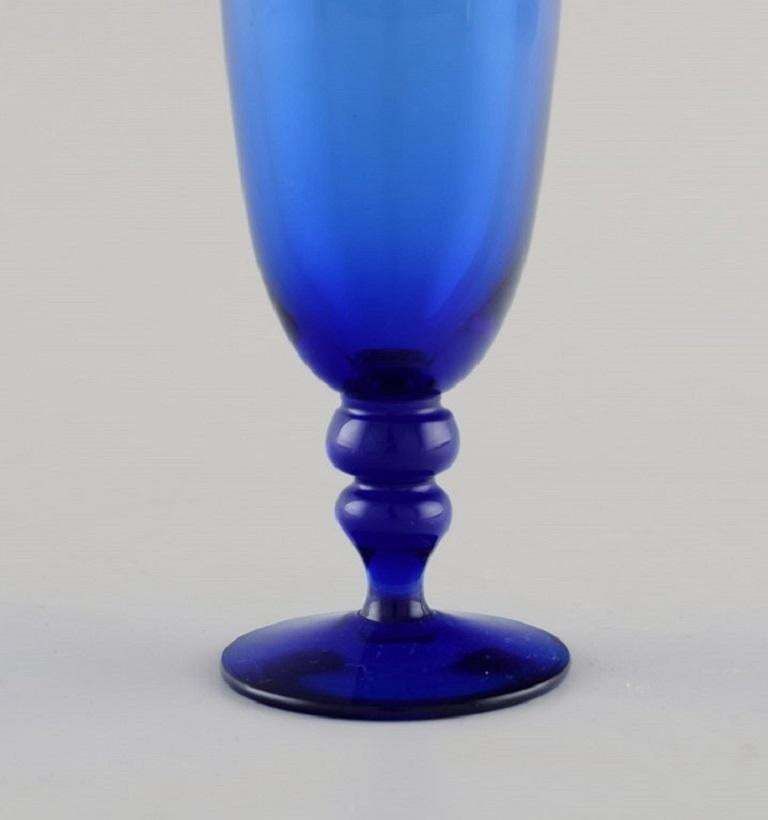 Monica Bratt For Reijmyre Four Shot Glasses In Blue Mouth Blown Art Glass photo furniture