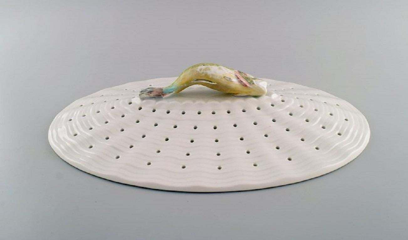 Large Royal Copenhagen Fauna Danica  Flora Danica Porcelain Fish Strainer