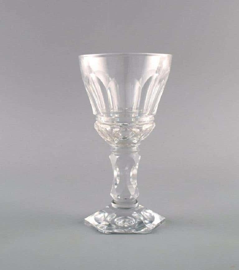 Baccarat, France, Three Art Deco White Wine Glasses In Crystal Glass photo furniture