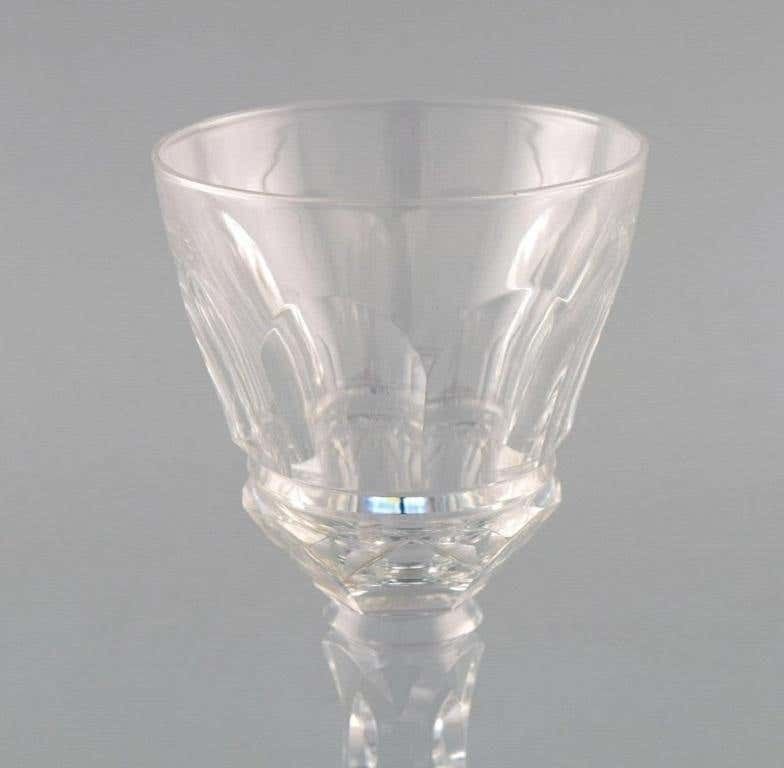 Baccarat, France, Three Art Deco White Wine Glasses In Crystal Glass photo Home Decor
