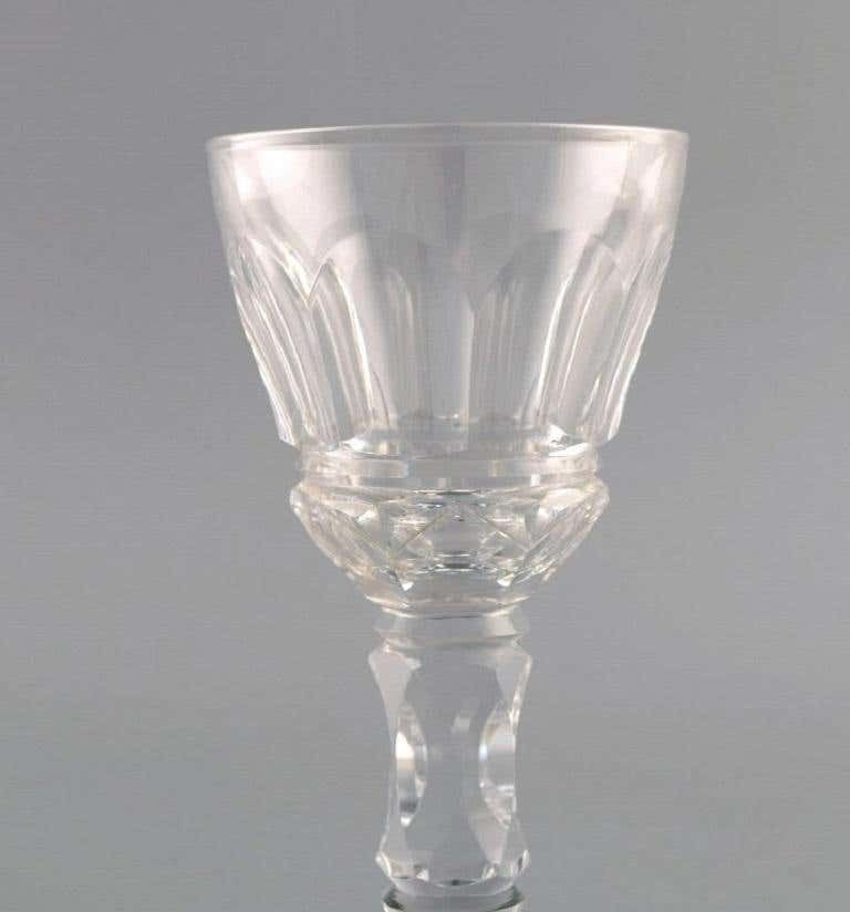 Baccarat, France, Three Art Deco White Wine Glasses In Crystal Glass photo 282.0