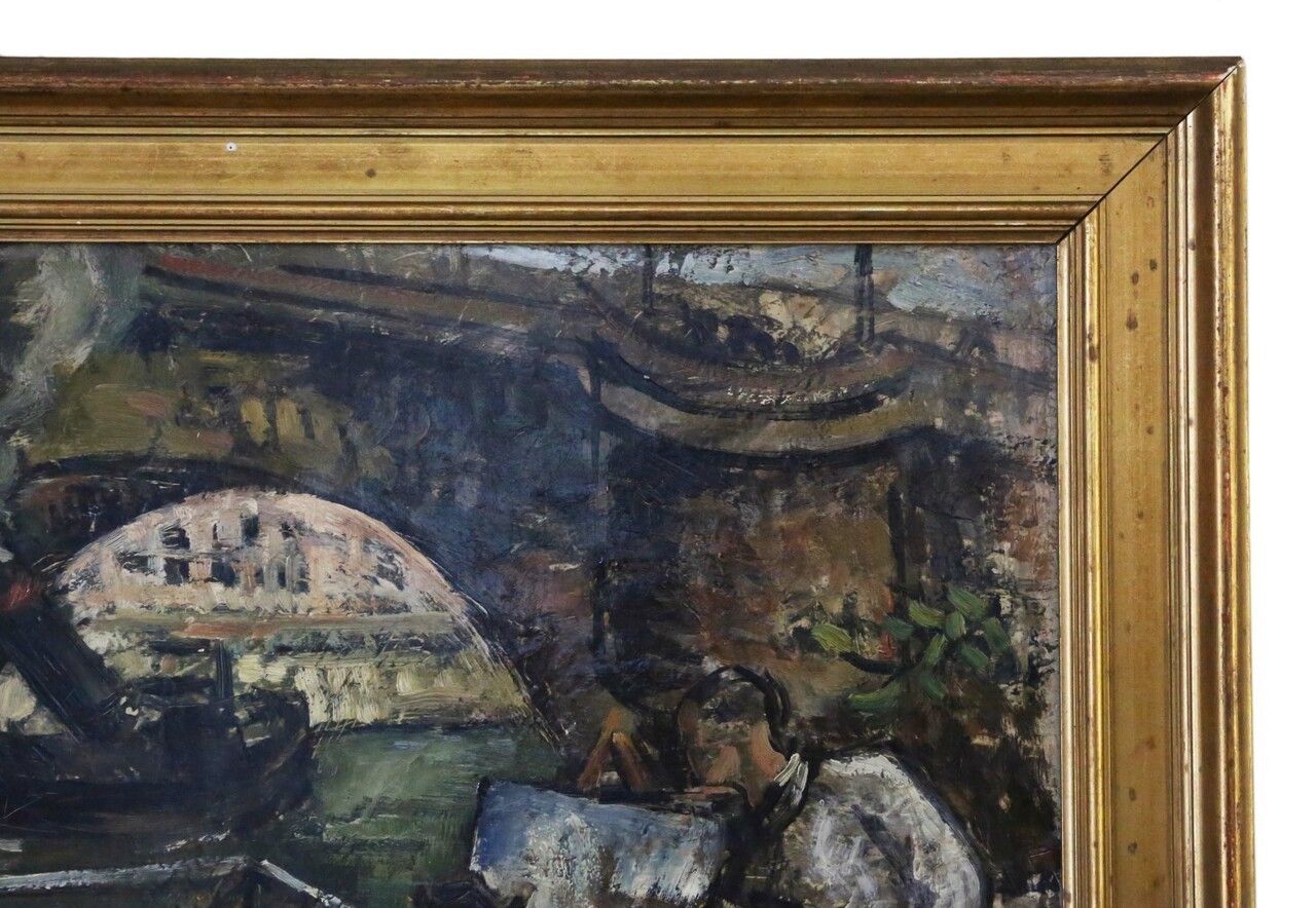Large Oil On Canvas Painting Artwork By Pierre Peltier photo for sale