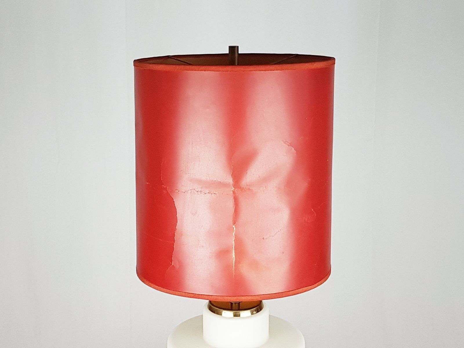1400.0 Brass & Opaline Glass 3 Light Table Lamp By Bruno Gatta For Stilnovo photo