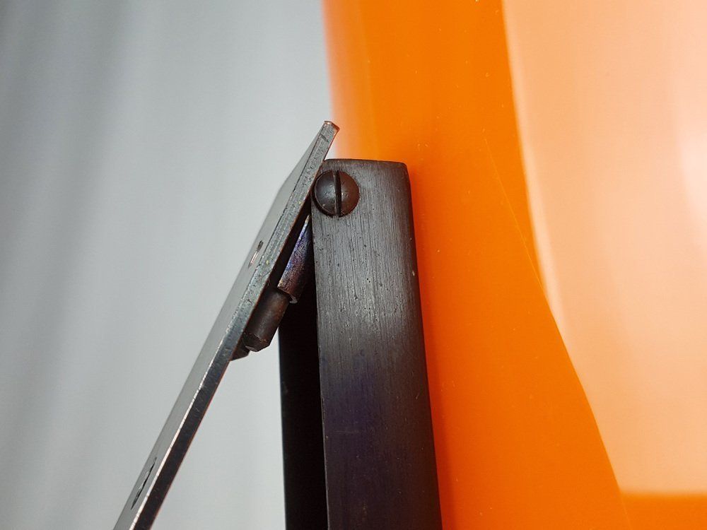 photo furniture Brass, Orange And White Murano Glass Sconce By Vistosi, 1960s