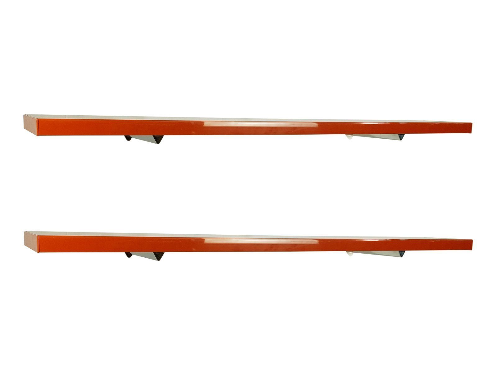 Red Brick Plastic & Chrome Plated Metal Shelves From Elco, Set Of 2 photo Furniture