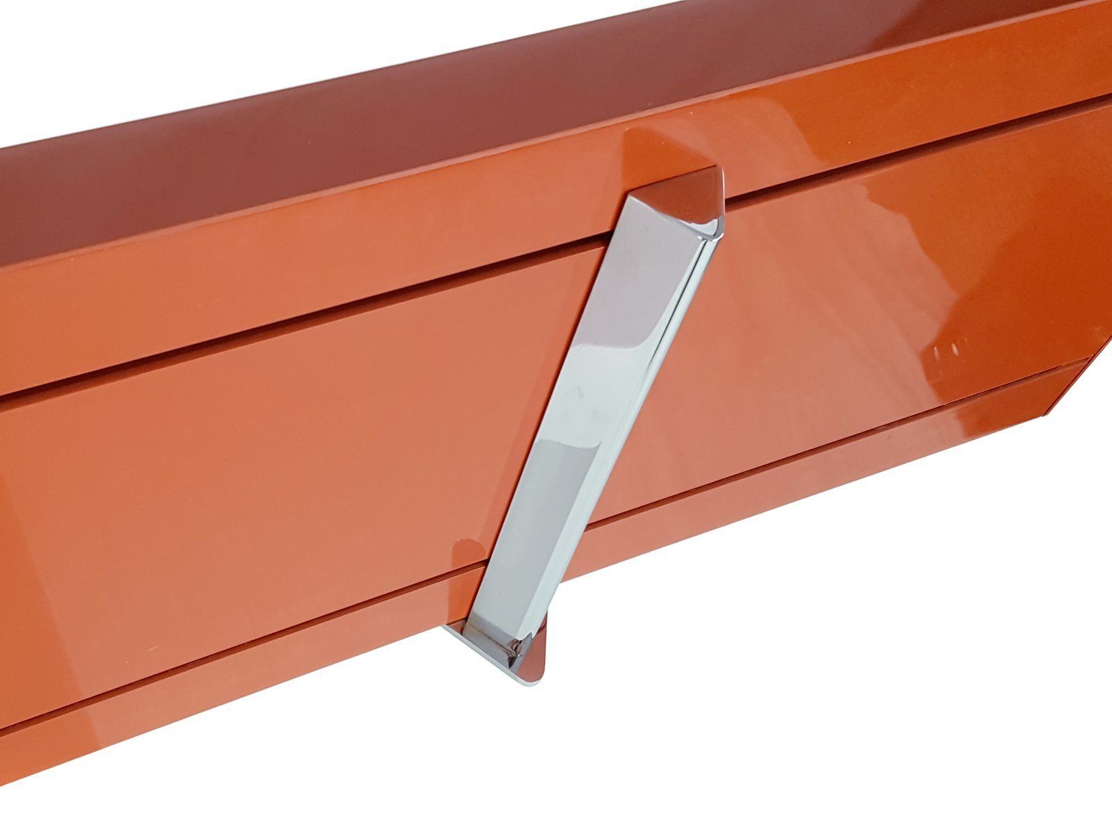 Red Brick Plastic & Chrome Plated Metal Shelves From Elco, Set Of 2 photo vintage