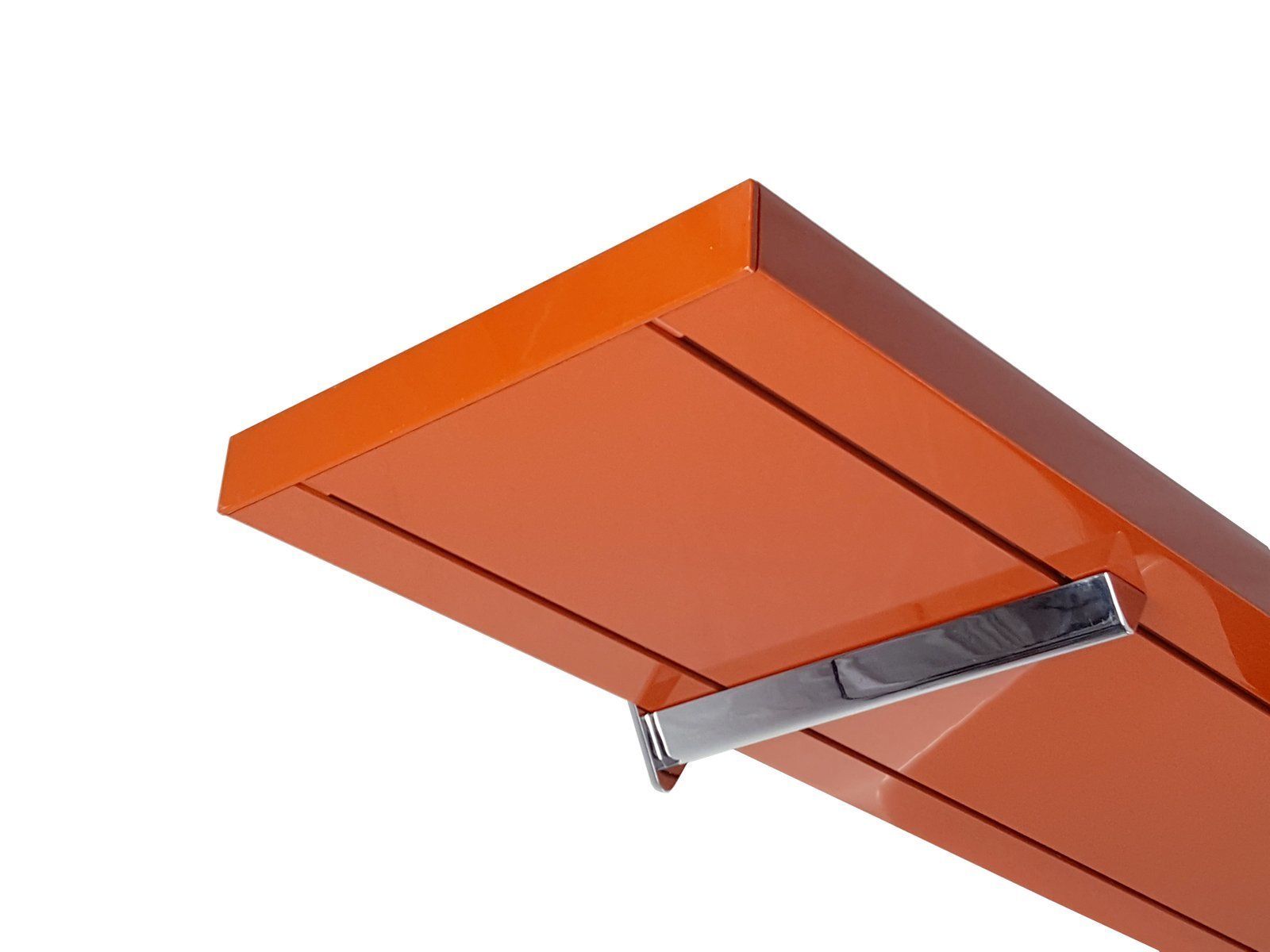 photo furniture Red Brick Plastic & Chrome Plated Metal Shelves From Elco, Set Of 2
