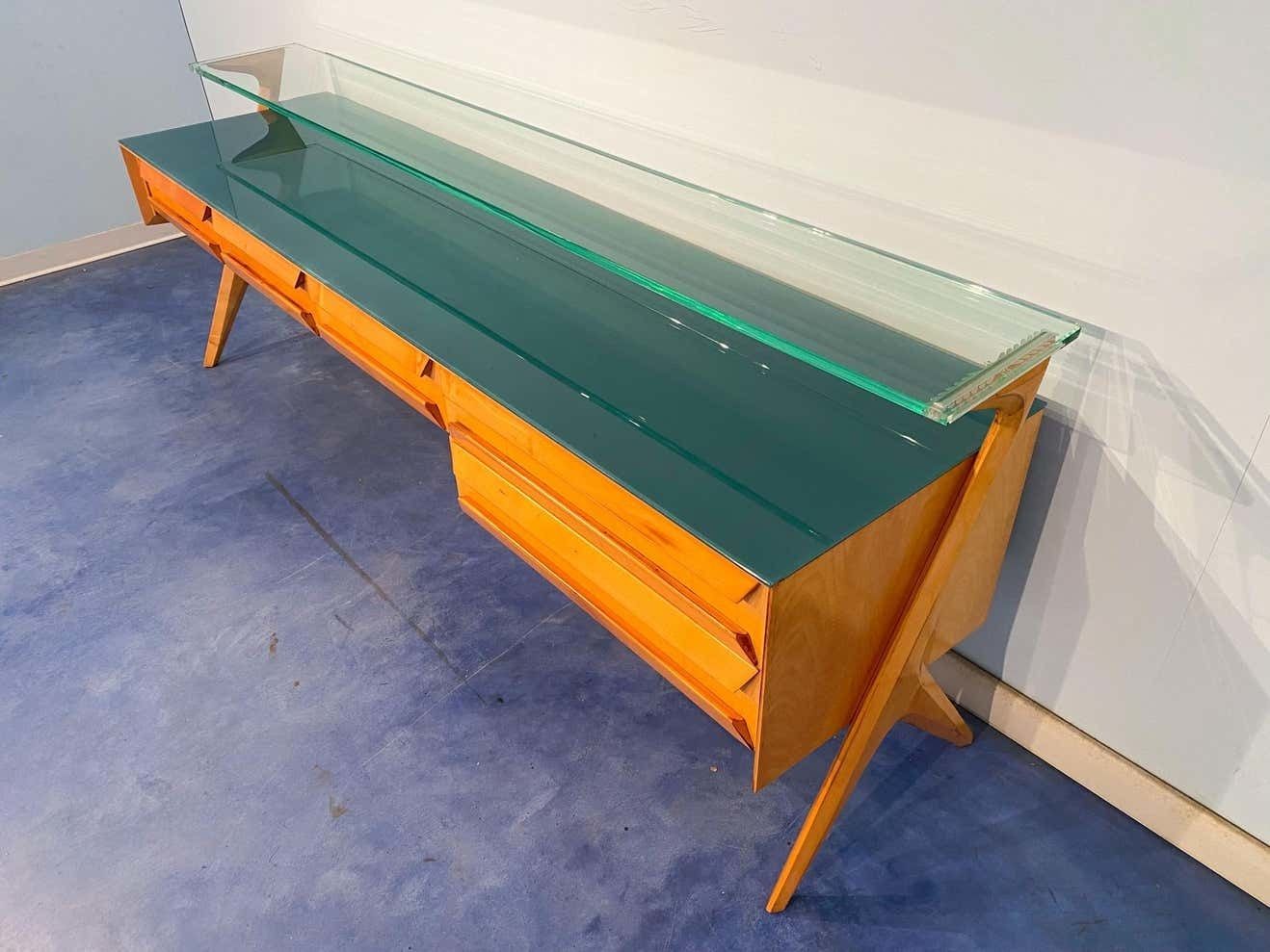Italian Mid Century Sideboard Or Vanity Dresser By Vittorio Dassi 1950s photo vinterior