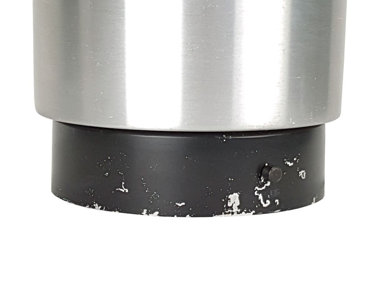 photo furniture Cylindrical Opaline Glass, Black Metal Flush Mount Lamp From Stilnovo