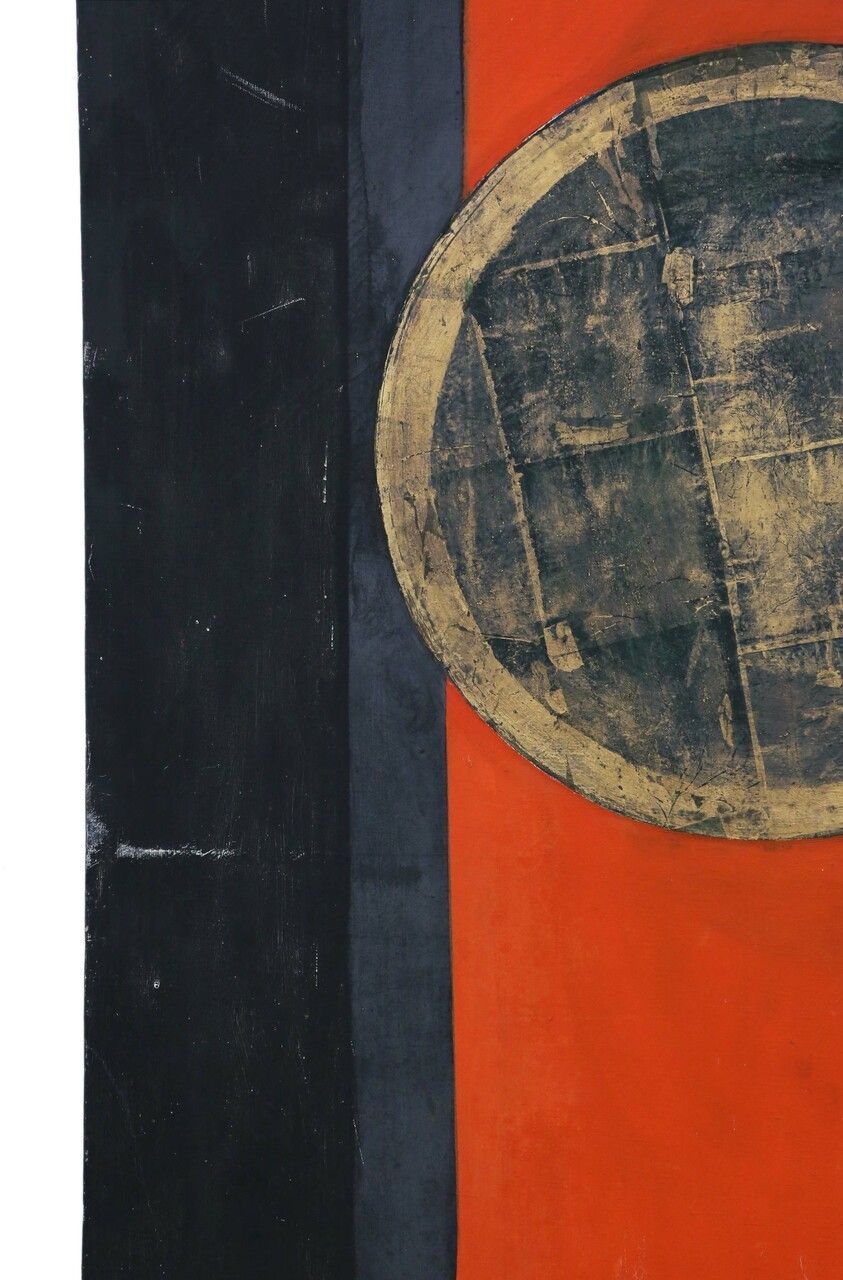 Very Large Oil On Canvas Painting Artwork Manner Circle Of Terry Frost photo for sale