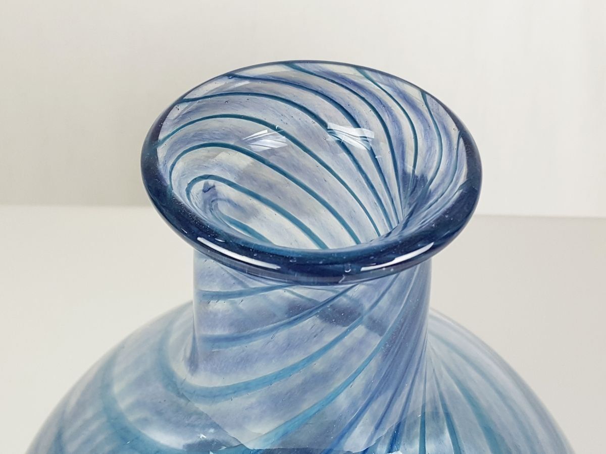 Blue & Clear Murano Glass Vase From Barovier & Toso photo for sale