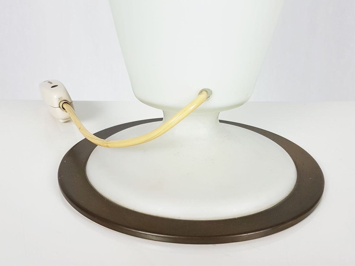 Abat Jour Brass & Opaline Glass Table Lamp By Bruno Gatta For Stilnovo, 1950s photo 1967.0