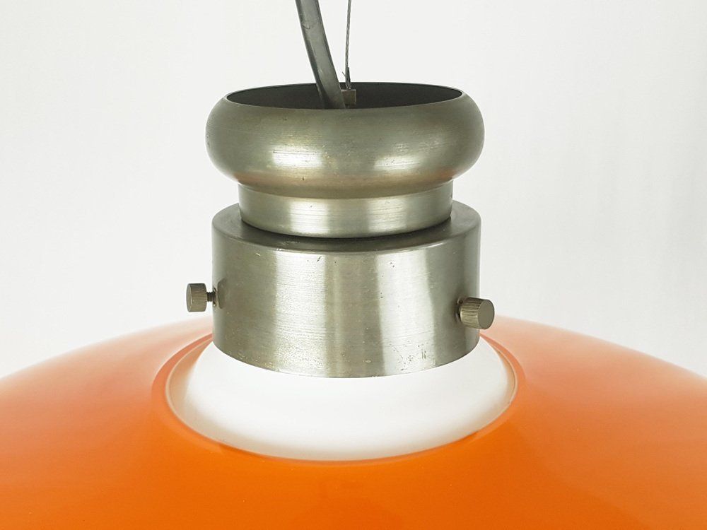 Orange Murano Glass Pendant Lamp By Alessandro Pianon For Vistosi, 1960s photo for sale