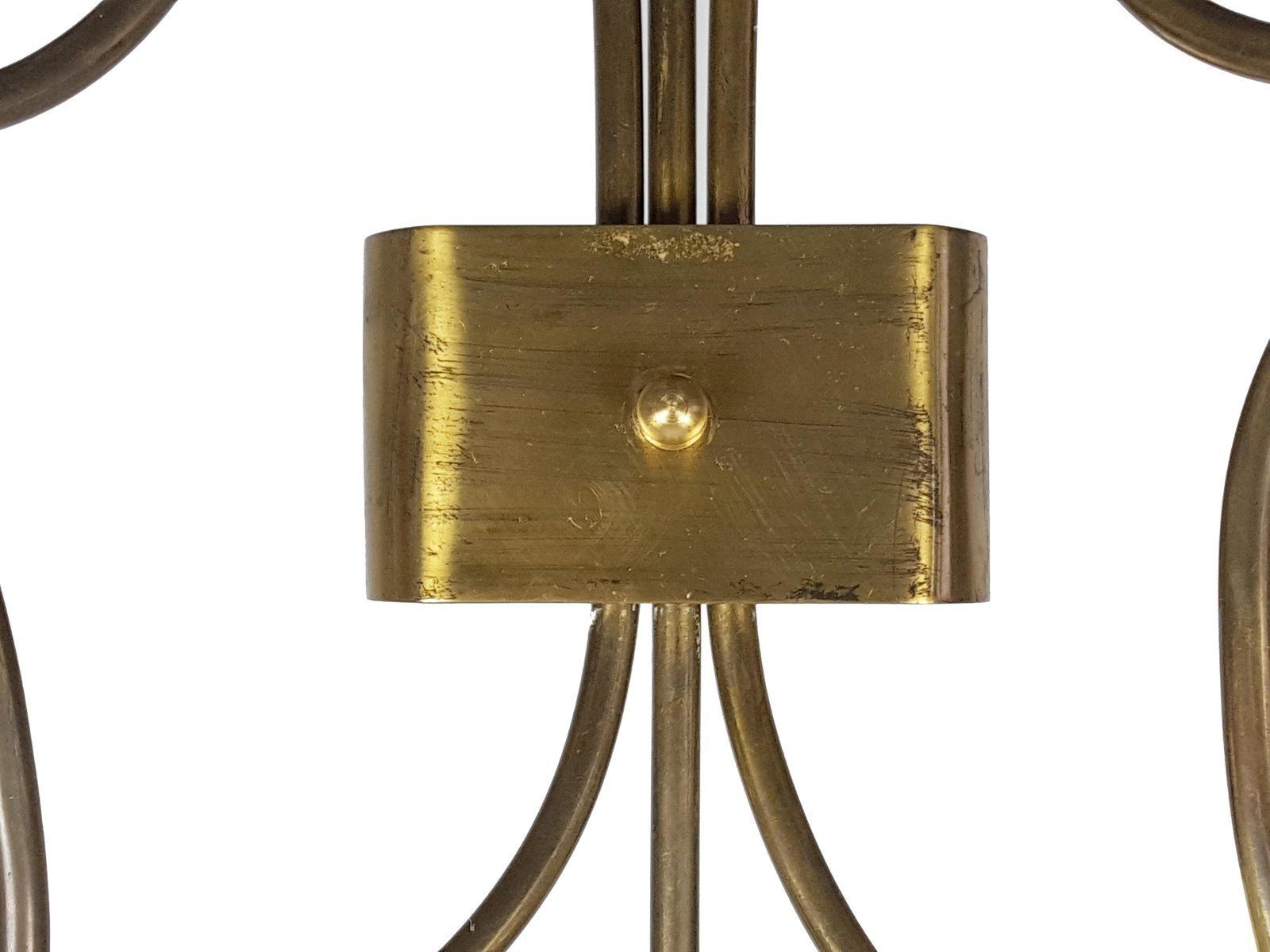 Italian White Metal & Brass Mid Century Sconces, Set Of 2 photo for sale