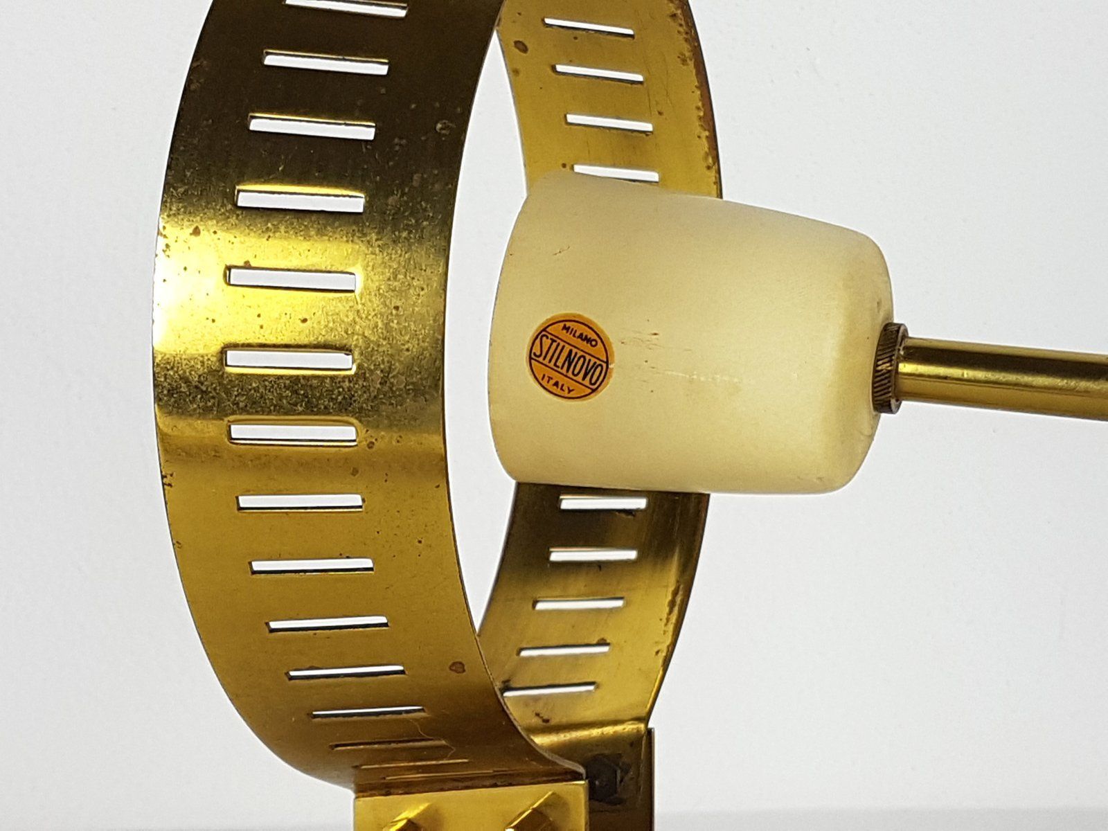Large Sconce In Brass And Glass By Bruno Gatta For Stilnovo, 1959 photo vinterior