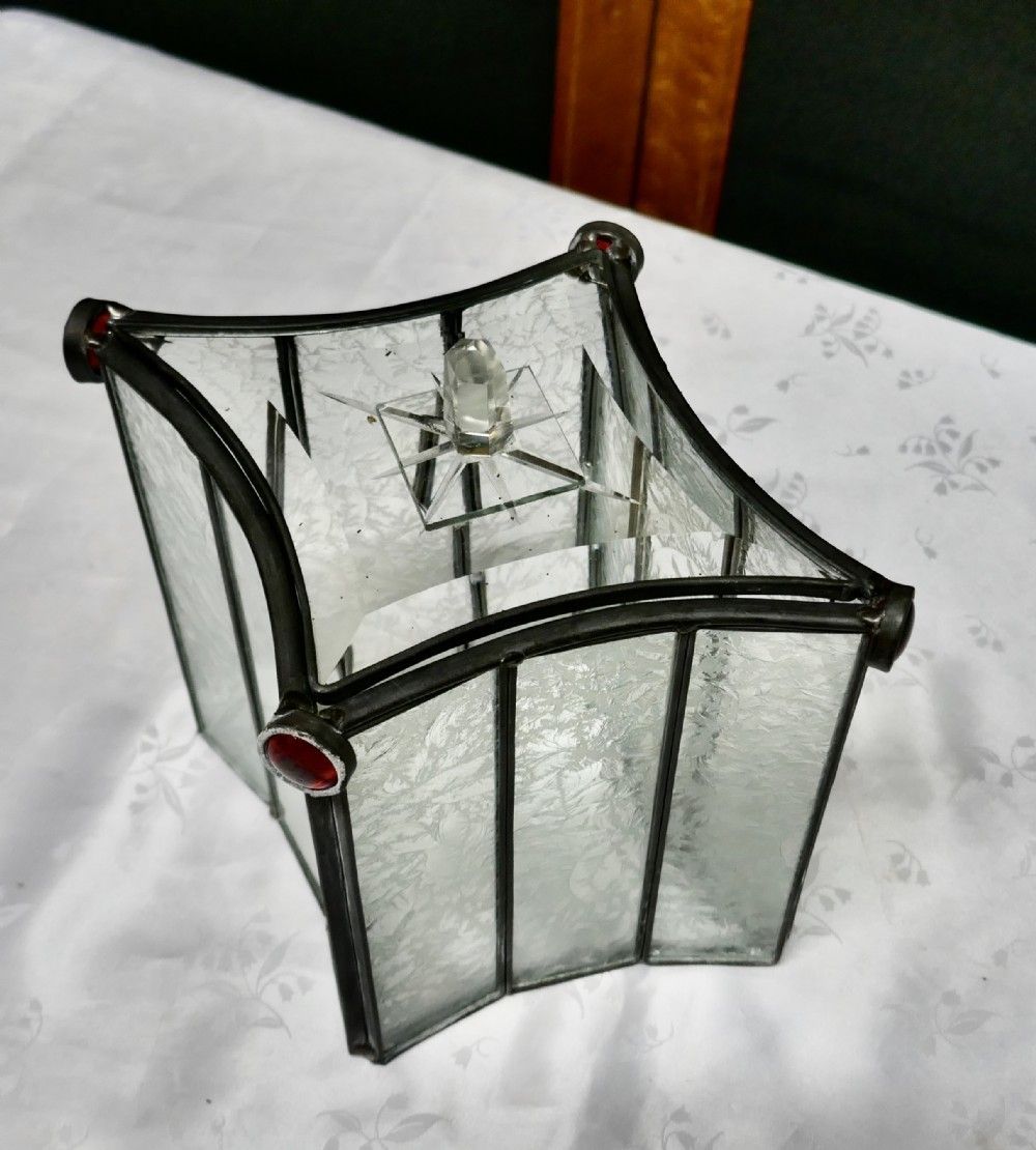 French Arts And Crafts Leaded Glass Trinket Casket photo furniture