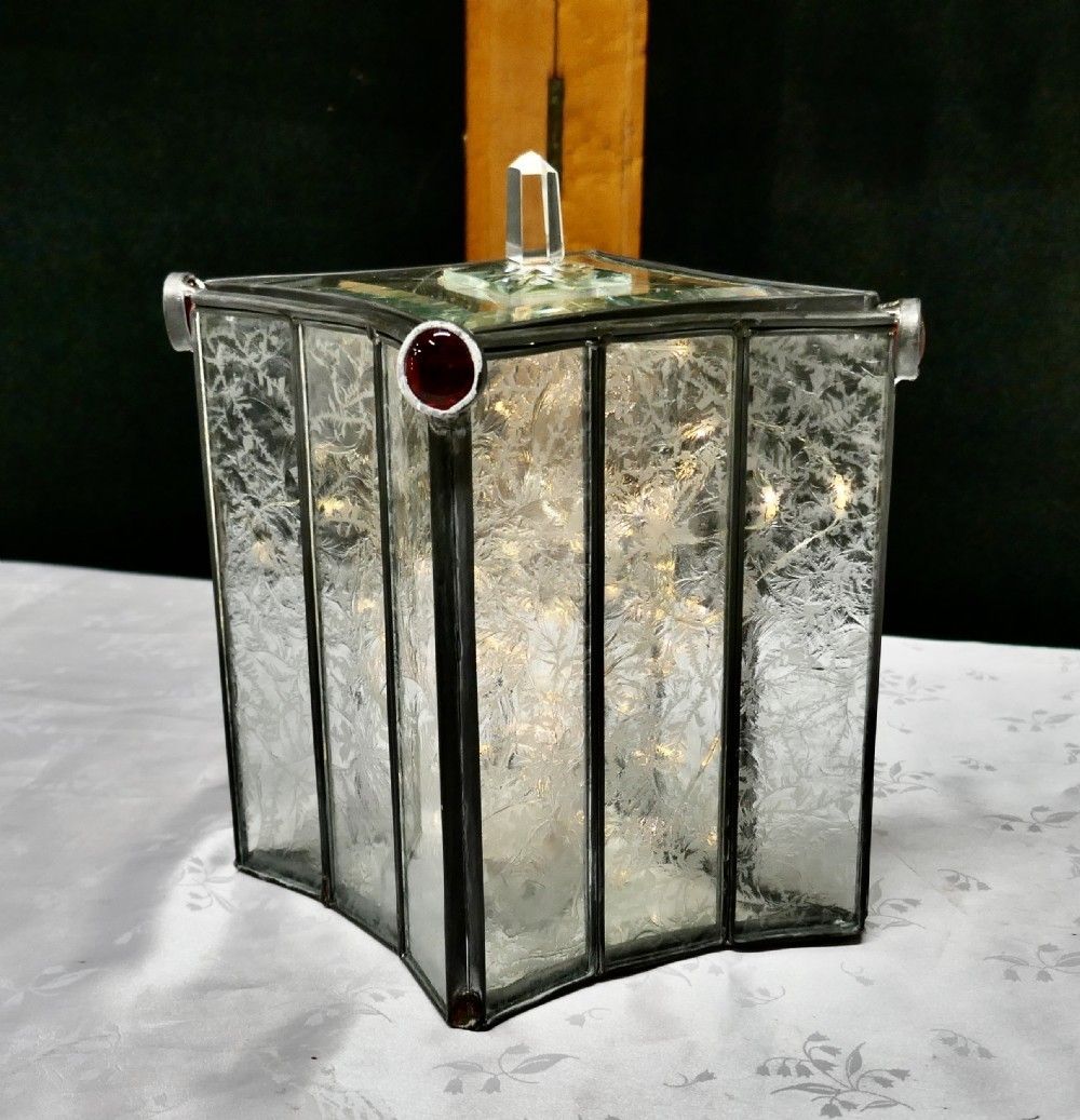 French Arts And Crafts Leaded Glass Trinket Casket photo 354.0
