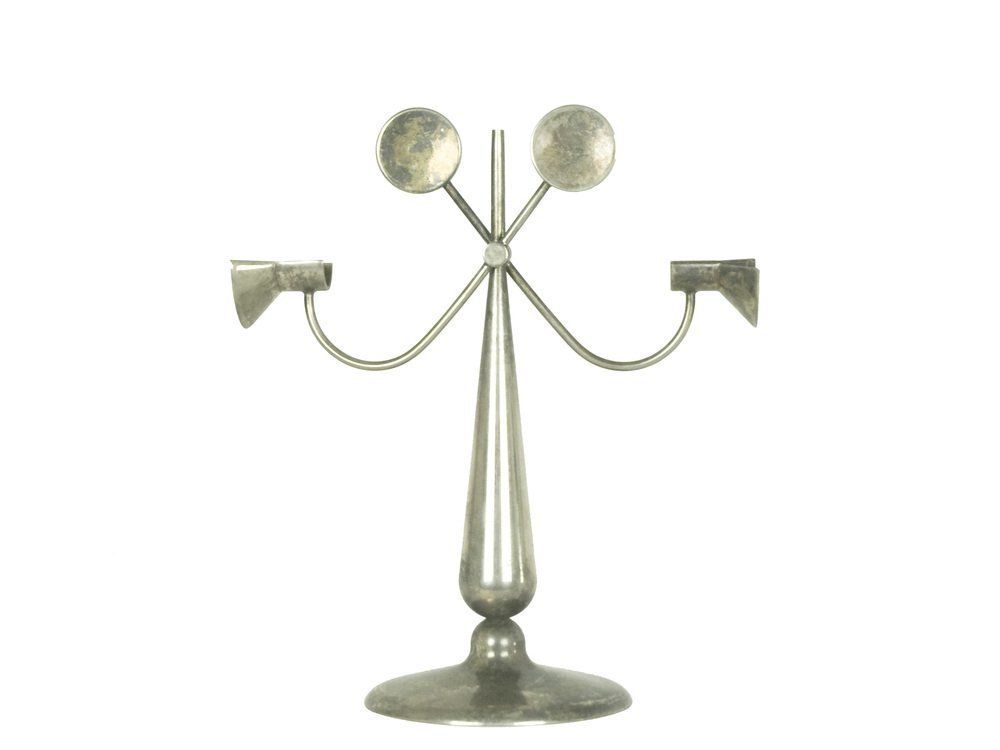 Silver Plated Metal Candleholder By Michele De Lucchi For Produzione Privata, 1996