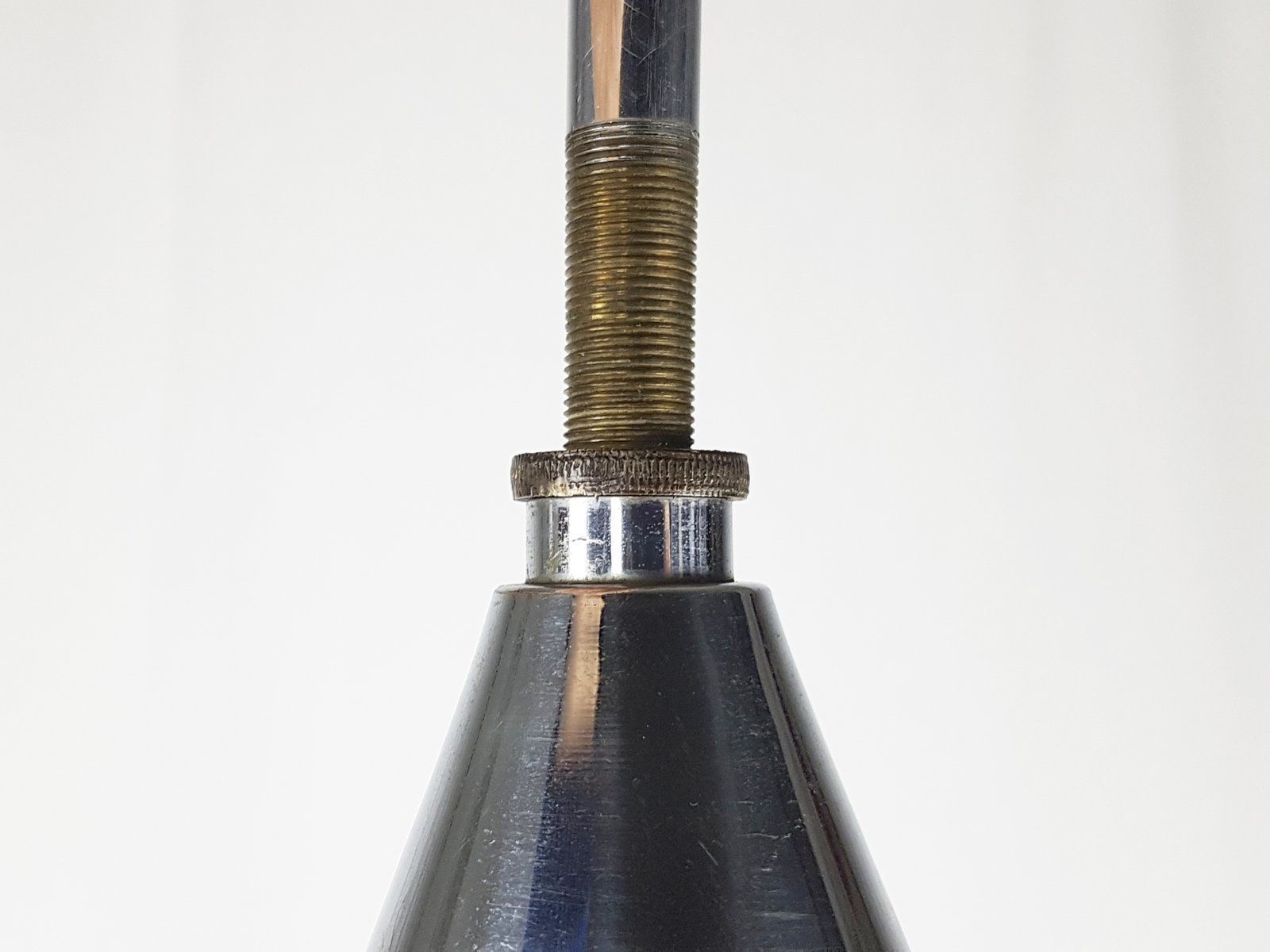 Small Chrome Plated & Opaline Glass Pendant Lamp By Otto Müller For Sistrah Licht Gmbh, 1920s photo vintage
