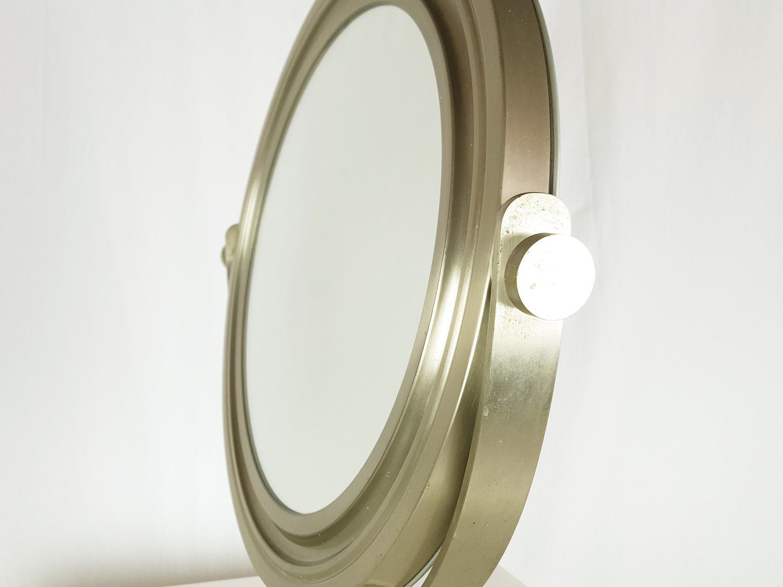 Nickel Plated Metal Table Mirror In The Style Of Sergio Mazza For Artemide photo buy