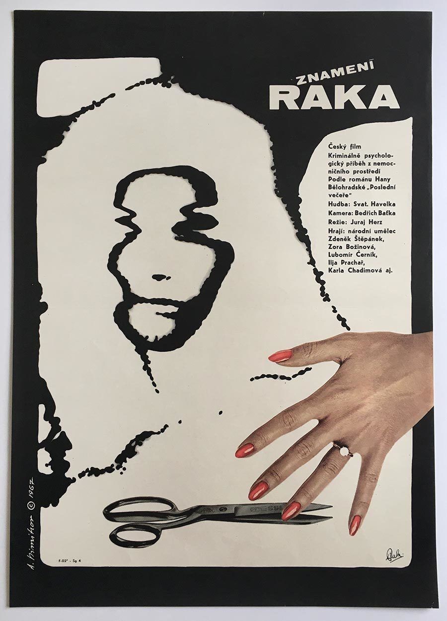 Movie Poster, Sign Of The Cancer, Antonín Dimitrov, 1967