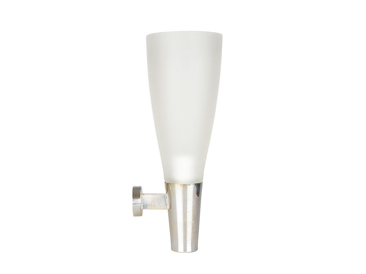 Mid Century Modern Frosted Glass & Chrome Plated Metal Sconces By Pietro Chiesa For Fontana Arte photo furniture
