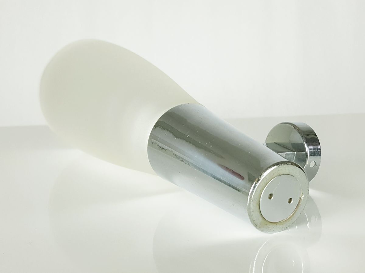 Mid Century Modern Frosted Glass & Chrome Plated Metal Sconces By Pietro Chiesa For Fontana Arte photo Lighting