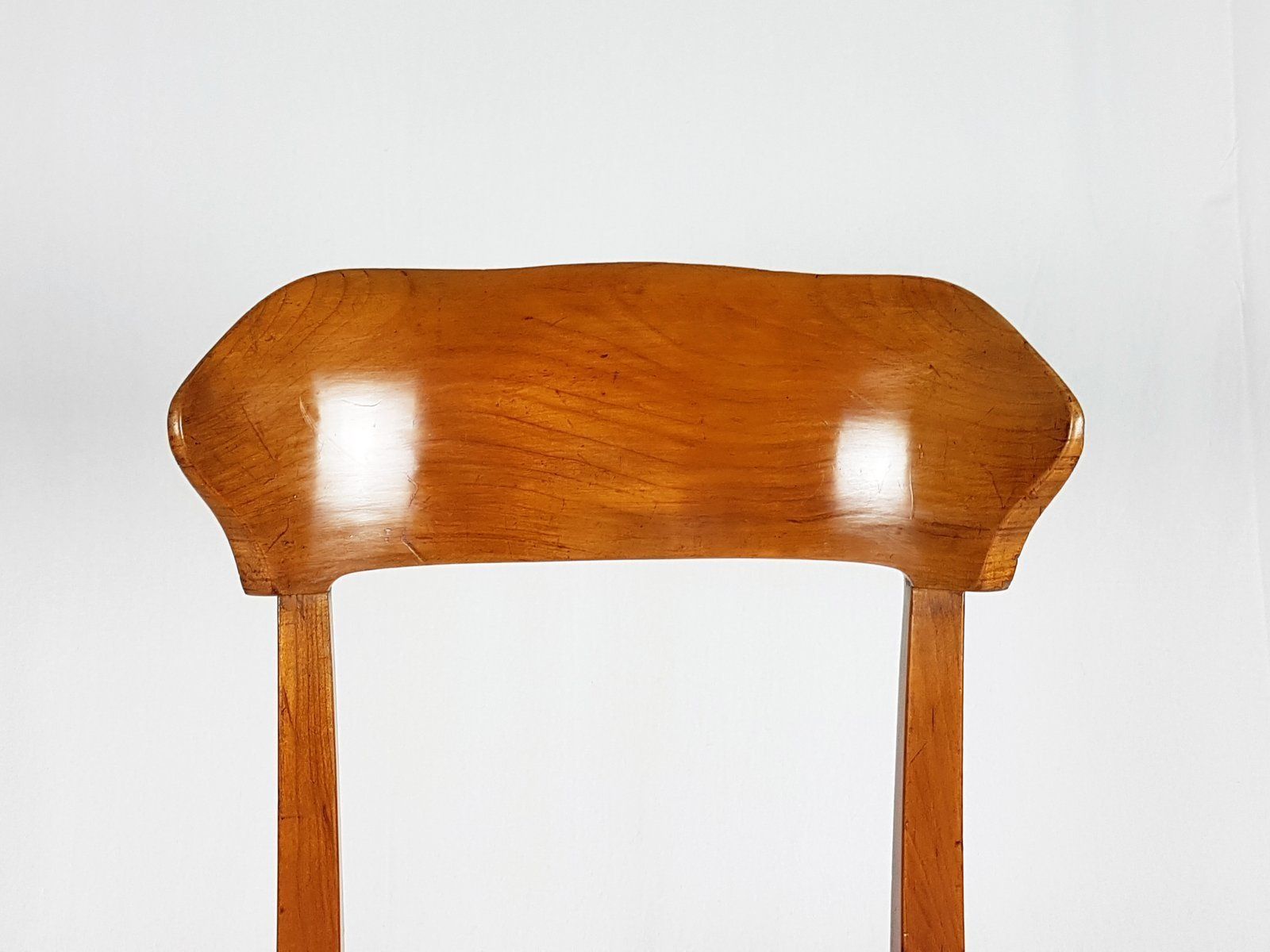 Mid Century Wood And Red Fabric Side Chairs From Fratelli Barni Mobili D'arte photo vintage