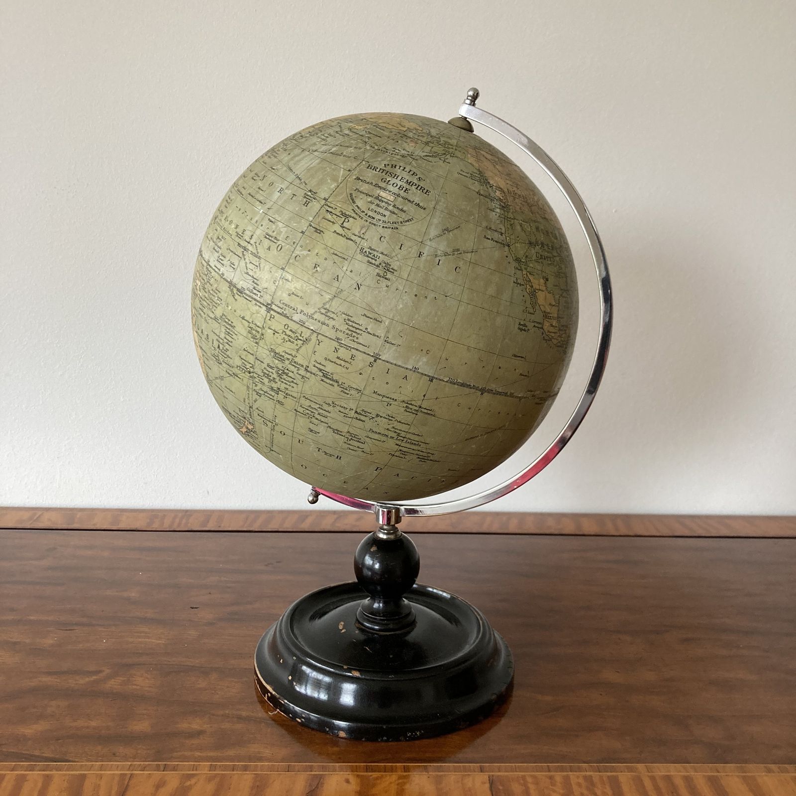A Beautiful Quality George V Phillips 8” British Empire Terrestrial Globe, Circa 1930