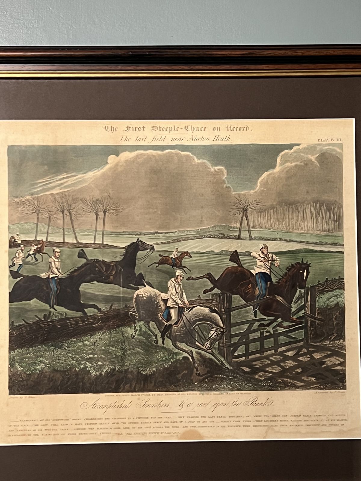 The First Steeple Chase   Set Of 4 Hand Coloured Aquatints By H Alken And J Harris photo vintage