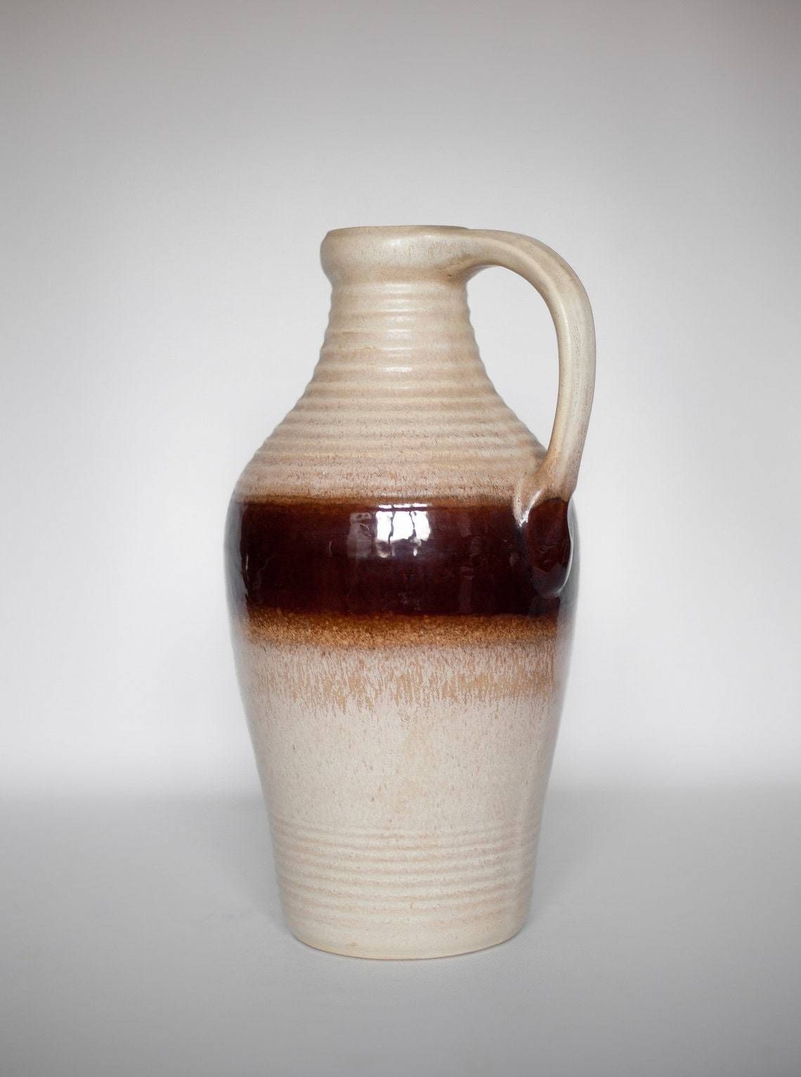 Large Vase West Germany Bay 631 40, Flower Pot, Base For Lamp, Pottery, Collection, Interior Design, Retro, 70's photo vinterior