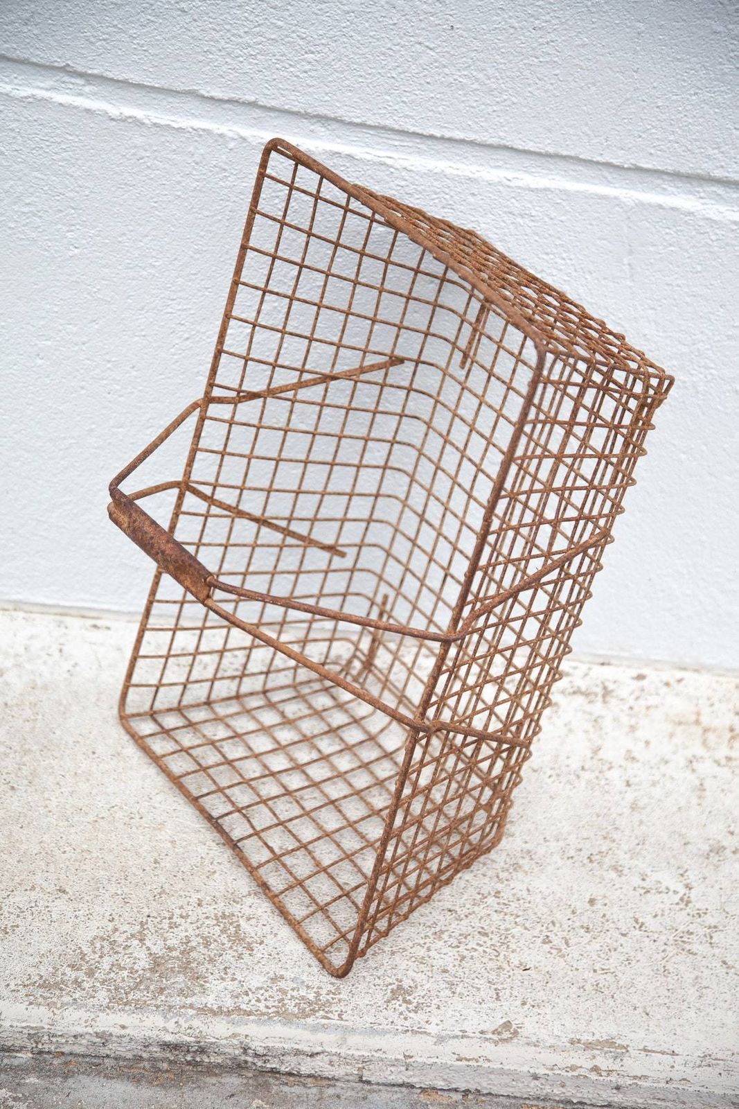 Vintage Metal Basket, Handle Basket, Old Basket, Metal Basket photo vinterior