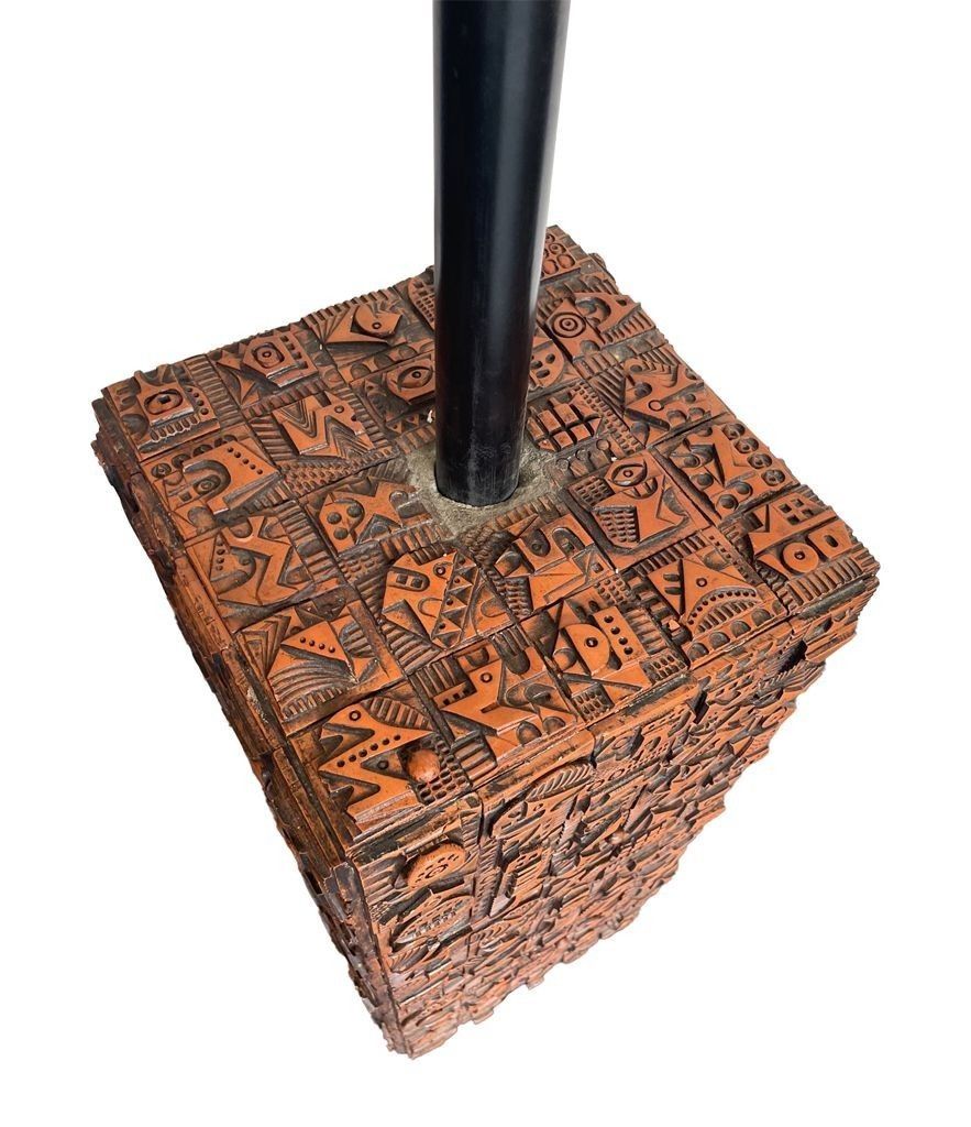 photo for sale A Unique Tiled Floor Lamp By Renowned Artist Ron Hitchins With 265 Individual Handmade Tiles