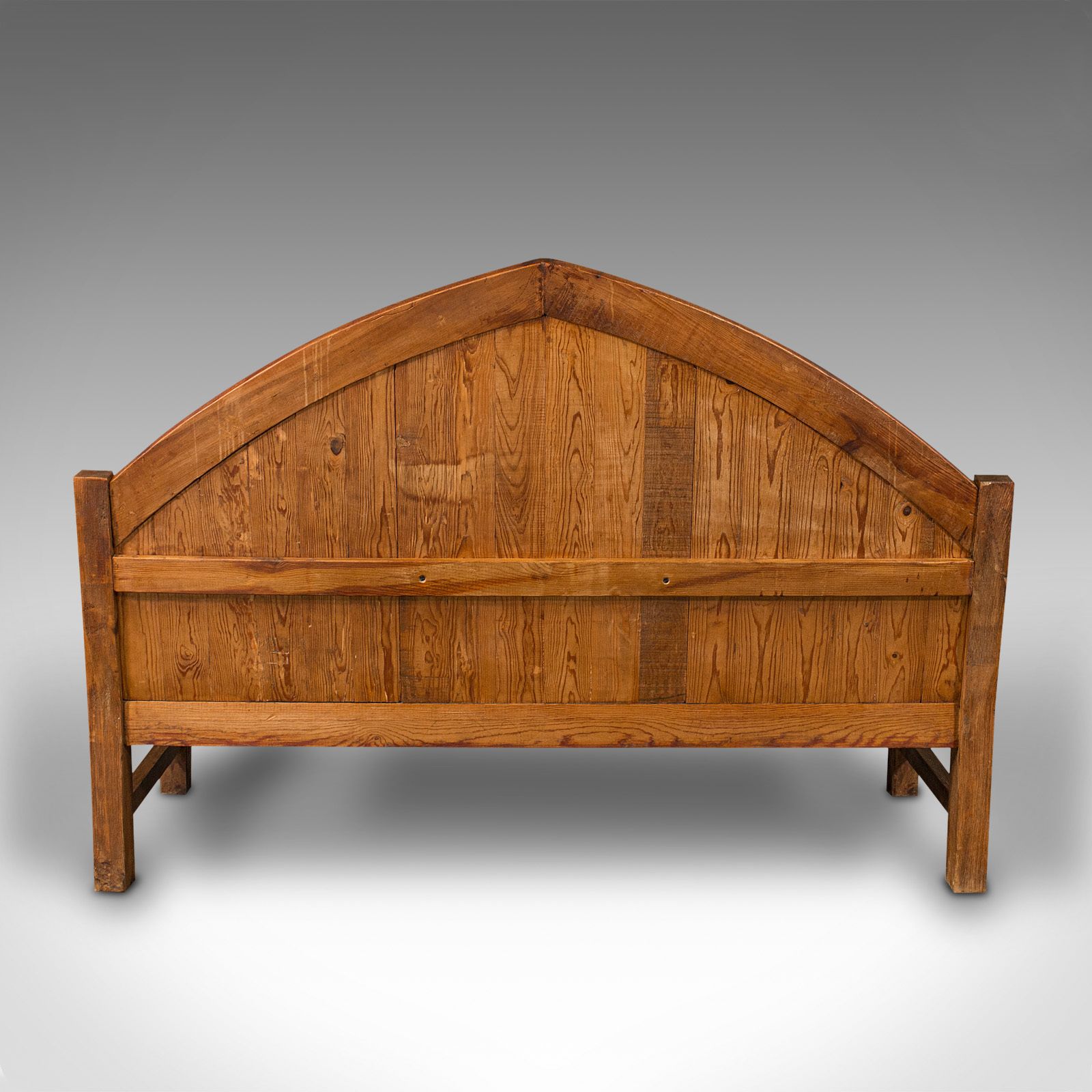 Large Vintage Bench, Scandinavian, Pitch Pine, 3 Seater, Mid 20th Century, 1950 photo buy