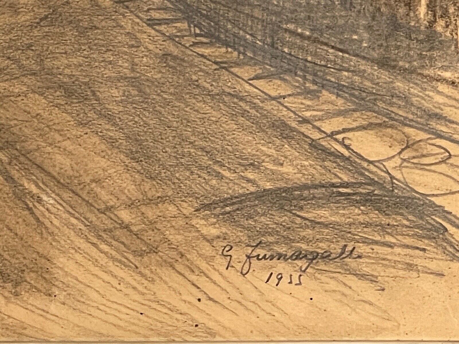 Charcoal On Paper "Internal Campaign" Era Twentieth Century photo for sale