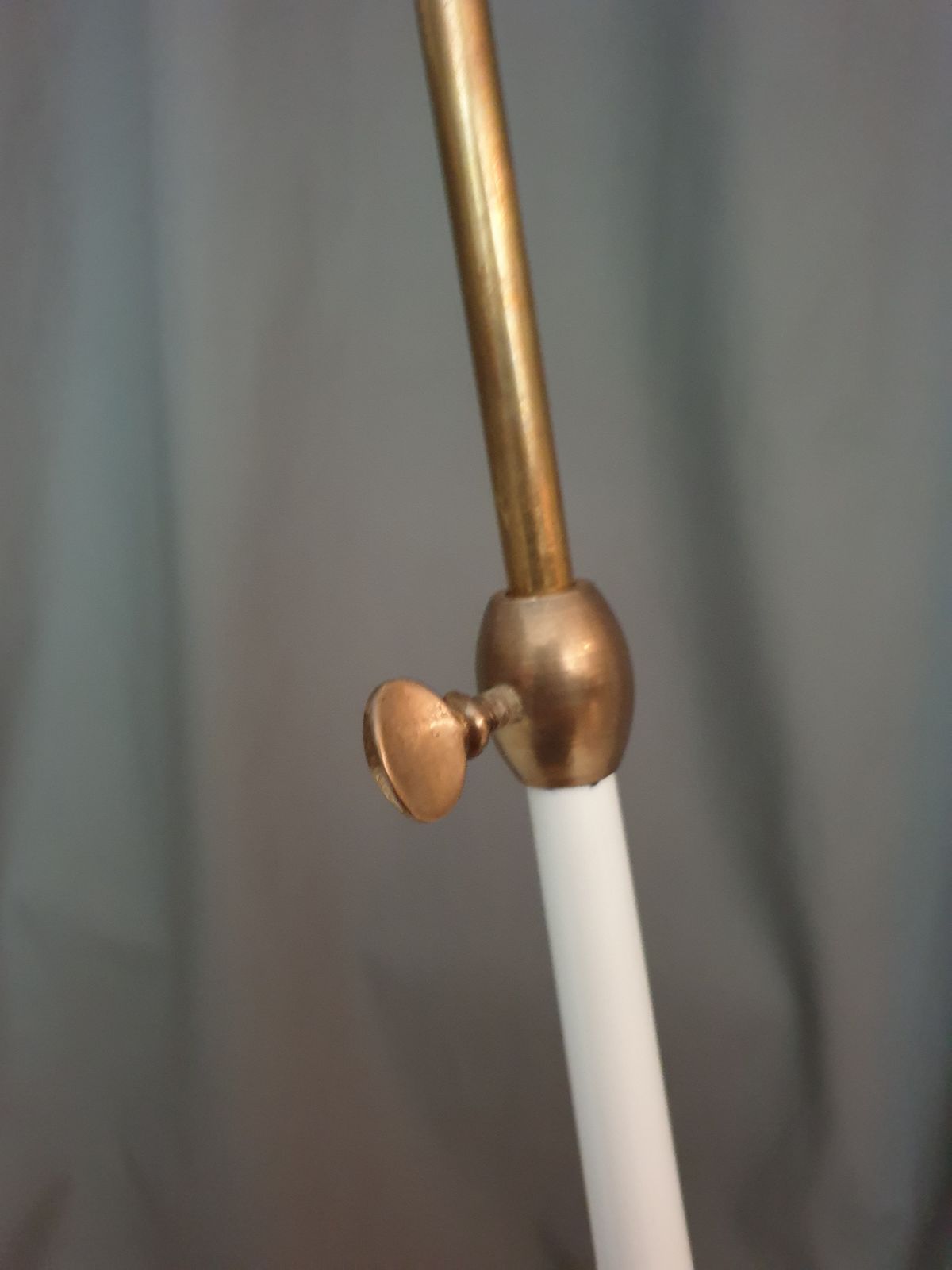 Mid Century Modern Lacquered Metal And Brass Floor Lamp photo Lighting